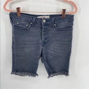 Topman Long Cutoff Button Fly Jean Shorts Mens 30S
